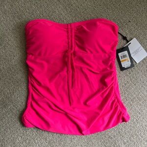 NWT DKNY Pink Strapless Tankini Swim Top Size Small
